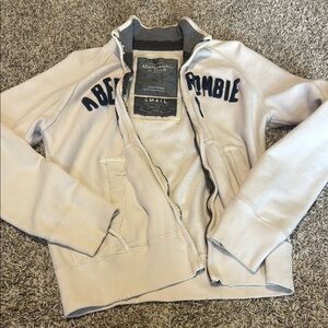 Abercrombie & Fitch Cream Zip-Up Jacket with Navy Details